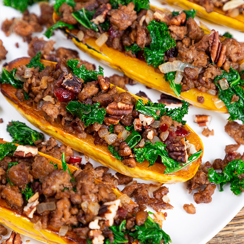 BEYOND BEEF STUFFED DELICATA SQUASH