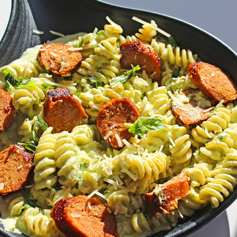 Broccoli Stem Pesto Pasta