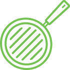 Skillet Icon Green Outline