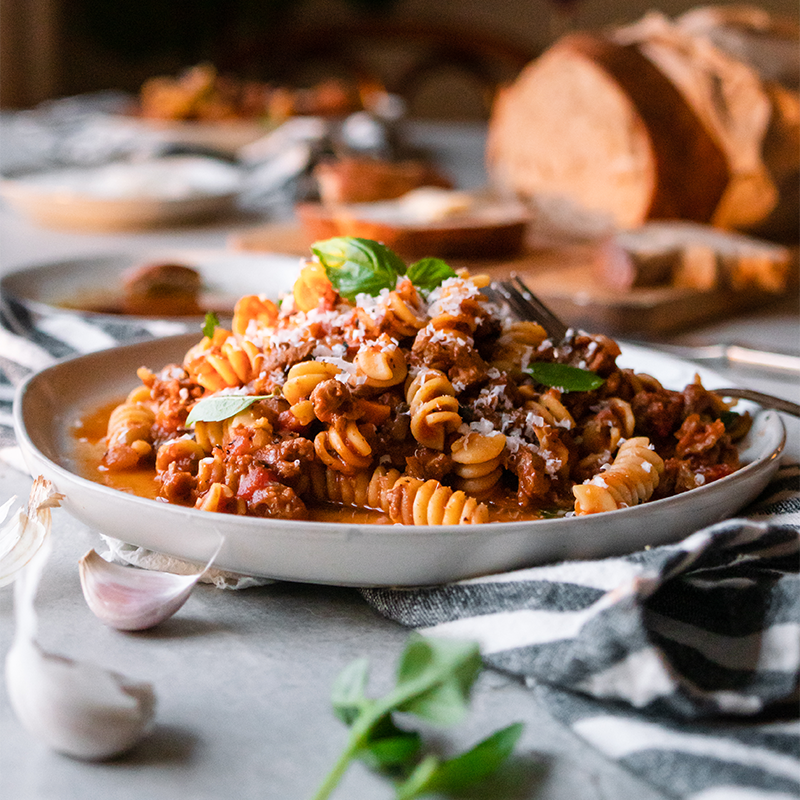 Italian Sausage Crumble Mushroom Bolognese