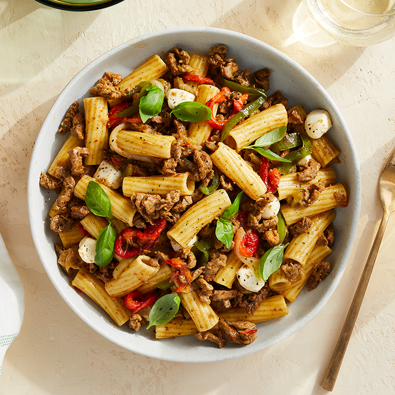 Beyond Crumbles Italian Sausage Pasta