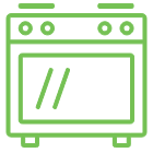 Oven Icon Green Outline